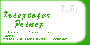 krisztofer princz business card